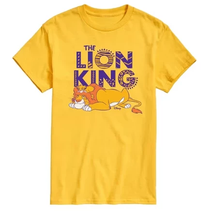 Мужская футболка The Lion King Simba и Mufasa, желтая