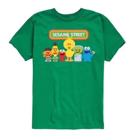 Футболка для мальчиков Sesame Street Kawaii Group, зеленая