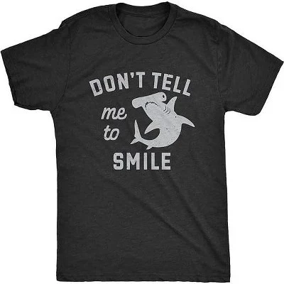 Мужская футболка Dont Tell Me to Smile с изображением акулы-молота черная