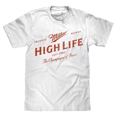 Пивная футболка Miller High Life белого цвета