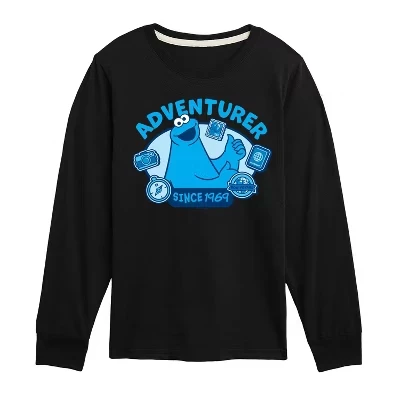 Футболка с длинным рукавом Adventurer Cookie Monster с графическим рисунком черного цвета