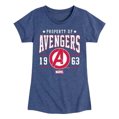 Avengers Property Of Fitted Short Sleeve Graphic T-Shirt blue