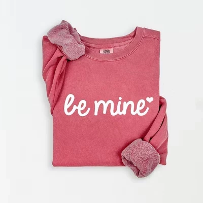 Женская легкая одежда, окрашенная в графический цвет толстовка Be Mine Cursive Heart малинового цвета