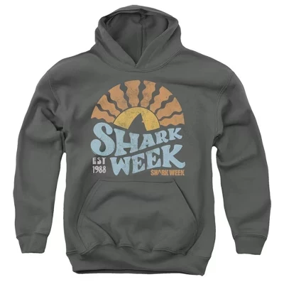 Официально лицензированная толстовка Lino Sunset с капюшоном Charcoal от Boys’ Shark Week