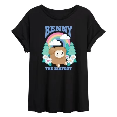 Женская футболка с объемным рисунком Benny The Bigfoot, черная