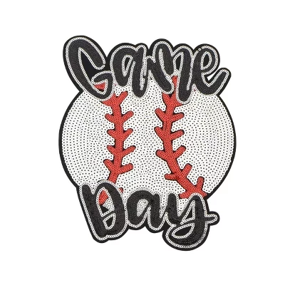 Нашивка Alilang Baseball Mama с пайетками, большая, стиль 2