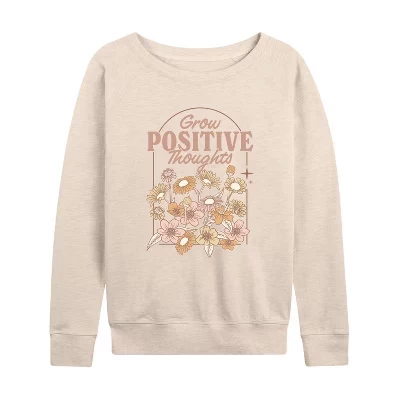 Women's -  - Grow Positive Lightweight French Terry Wide Neck Long Sleeve Graphic Shirt birch