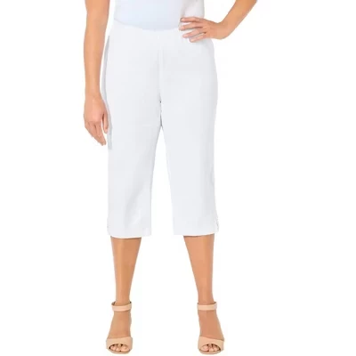 Миниатюрные повседневные капри с блестящим подолом белого цвета