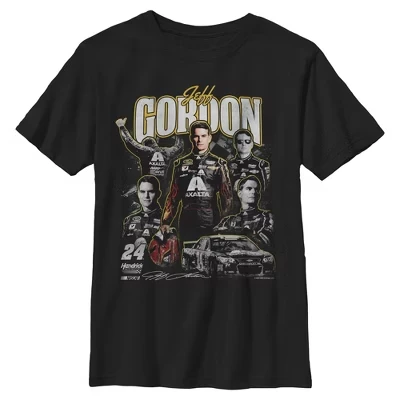 Футболка с коллажем для мальчиков Jeff Gordon Racing Car 24 черная