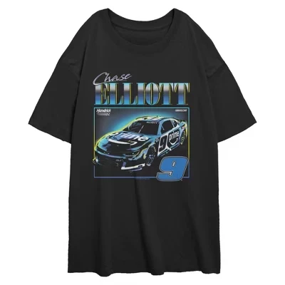 Женская футболка Chase Elliott Number 9 для юниоров черная
