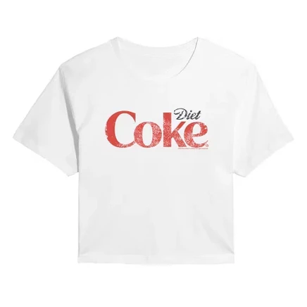 Женская укороченная футболка с логотипом Diet Coke, белая