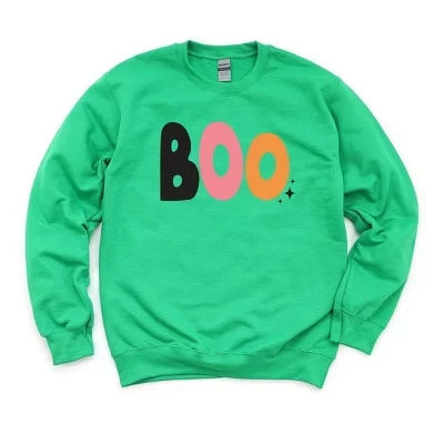 Женская толстовка с рисунком Boo Colorful Stars grass