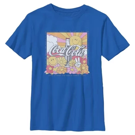Футболка для мальчиков Coca‑Cola с принтом, королевский синий