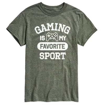 Мужская футболка с коротким рукавом Gaming Is My Favorite Sport зеленого цвета с графическим рисунком