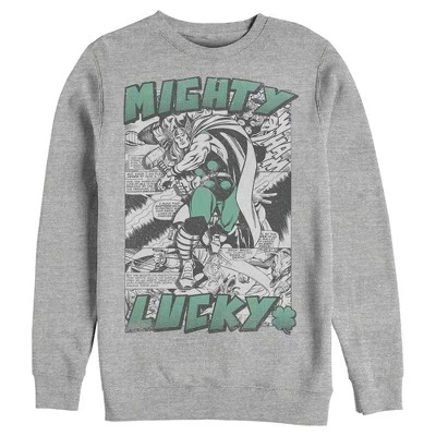 Мужская толстовка с надписью Thor Comic St. Patrick's Day Mighty Lucky в стиле Хизер