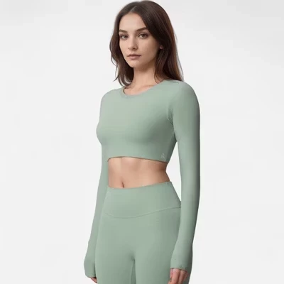 Женский укороченный топ Anna-Kaci Active, зеленый