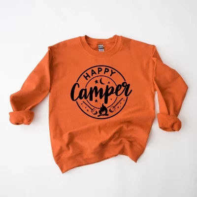 Женская толстовка Happy Camper Marshmallows Gildan оранжевого цвета