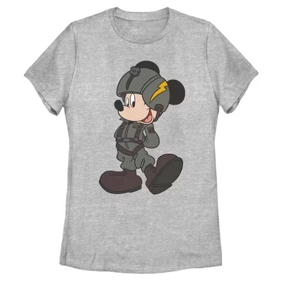 Женская футболка Mickey & Friends Jet Pilot Mickey, спортивная футболка heather