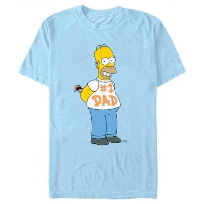 Мужская футболка The Simpsons Homer #1 Dad, голубая