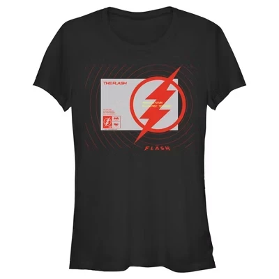 Женская футболка Juniors Womens The Flash, спасающая будущее и прошлое, Lighting Bolt, черная
