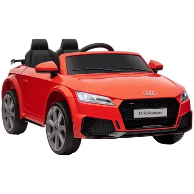 Детский электромобиль на 6 В, Лицензионный Audi TT RS с сиденьем и дистанционным управлением, Звуковой сигнал, Музыка, MP3, для детей 3-6 лет, красный