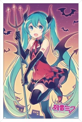 Постер Trends International Miku Bats, рамка белая