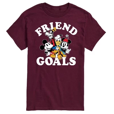 Мужская футболка Friend Goals с коротким рукавом и графическим рисунком темно-бордового цвета