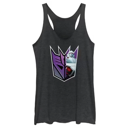 Женская майка-борцовка Transformers EarthSpark Megatron, черный меланж