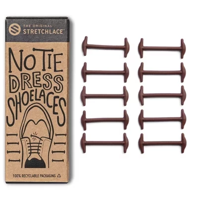 Шнурки The Original Stretchlace, силиконовые, коричневые
