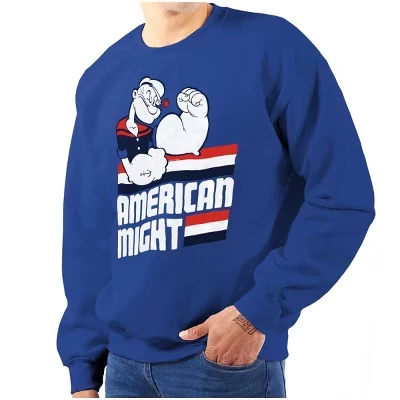 Толстовка Popeye The Sailor Man American Might для мужчин или женщин с лицензией royal