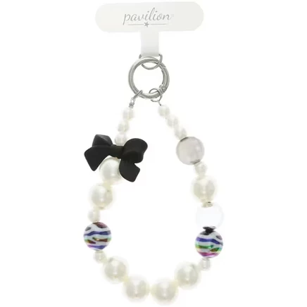Ремешок для телефона Pavilion Gift Company Black Bow с бусинами, черный