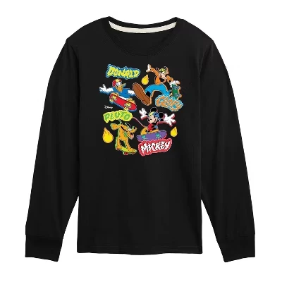 Лонгслив для мальчиков Disney Mickey и Goofy, черный