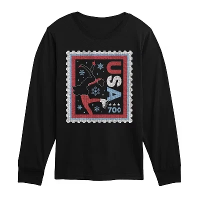 Футболка с длинным рукавом и графическим рисунком Figure Skater Stamp черного цвета