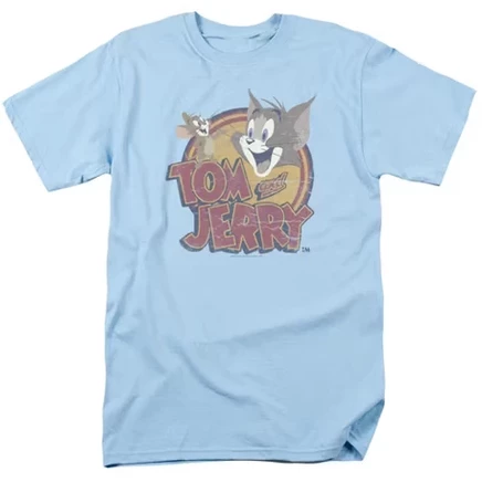 Мужская футболка Tom and Jerry Water Damaged, светло-голубая