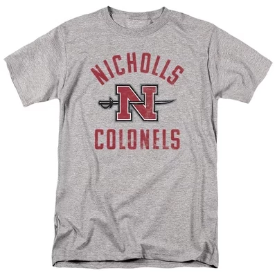 Мужская футболка NCAA Nicholls, логотип Colonels, меланж