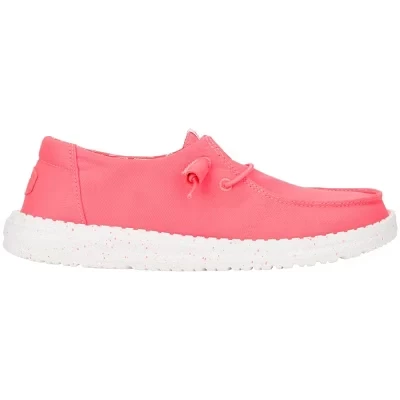 Женские слипоны HEYDUDE Wendy Stretch Canvas, коралловые