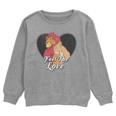 Мужская толстовка Athletic Heather с изображением короля льва Симбы и Налы Валентайн Feel the Love