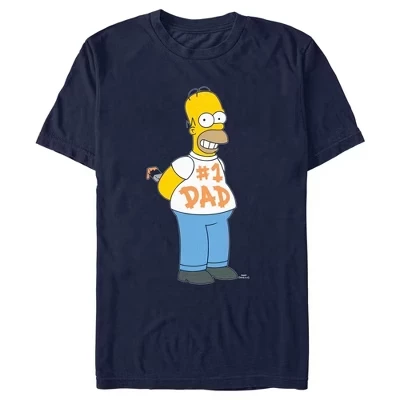Мужская футболка The Simpsons Гомер — папа №1, синяя