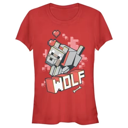 Женская футболка Minecraft Wolf, красная