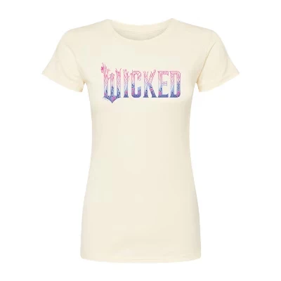Женская футболка Wicked с цветочным логотипом, натуральная