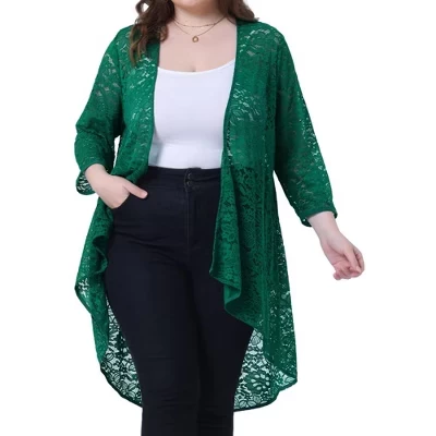 Женский кружевной кардиган Agnes Orinda, зеленый
