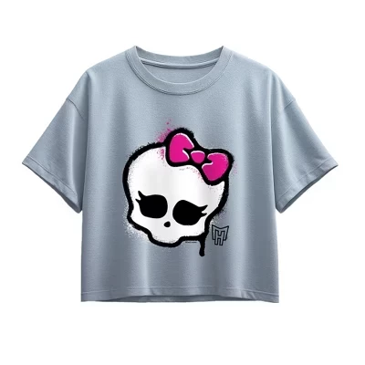 Футболка для девочек Monster High Skull Graffiti Logo, синяя