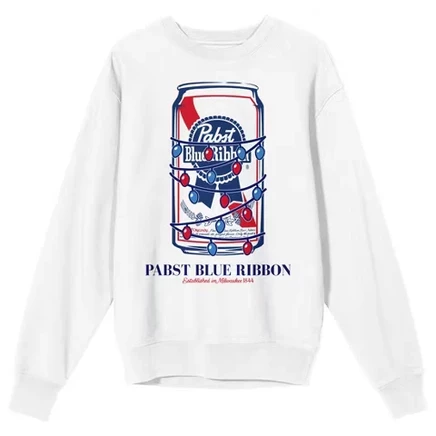 Мужской свитшот Pabst Blue Ribbon с принтом, белый