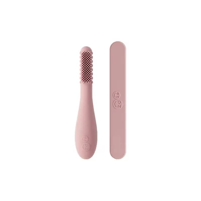 Детская зубная щетка со светодиодной подсветкой + фиксатор для языка Extra Soft Dual Pack - 2 карата синего цвета