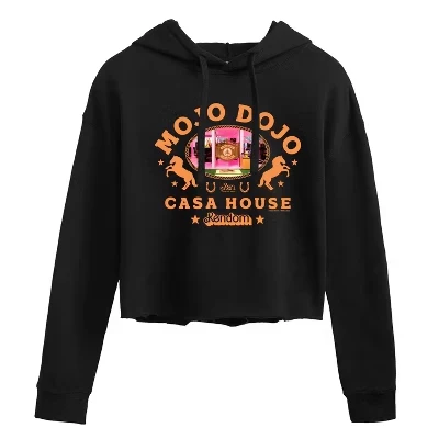 Женская укороченная толстовка с капюшоном Mojo Dojo Casa House West с графическим принтом, черный
