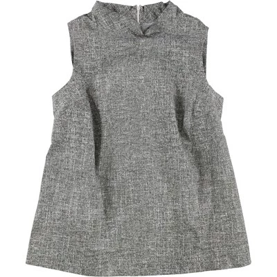 Женская 3-тонная блузка без рукавов серого цвета