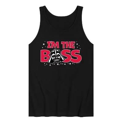 Мужская майка с рисунком Vader I'm the Boss, черная