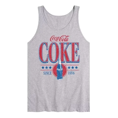 Мужская майка с графическим принтом Coca-Collegiate Design 90-х годов, спортивная модель heather