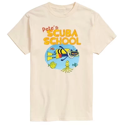 Мужская футболка Pete's Scuba School с коротким рукавом и рисунком кремового цвета