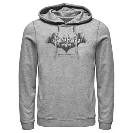 Мужская толстовка с капюшоном Batman Gotham Skyline в форме летучей мыши athletic heather